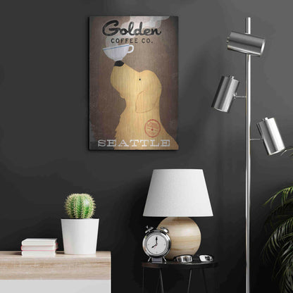Luxe Metal Art 'Golden Coffee Co' by Ryan Fowler, Metal Wall Art,16x24