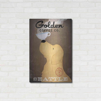 Luxe Metal Art 'Golden Coffee Co' by Ryan Fowler, Metal Wall Art,24x36
