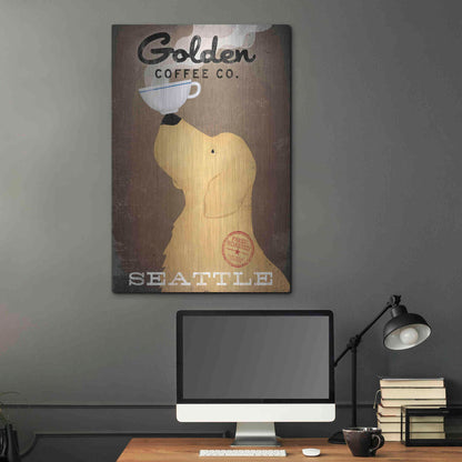 Luxe Metal Art 'Golden Coffee Co' by Ryan Fowler, Metal Wall Art,24x36