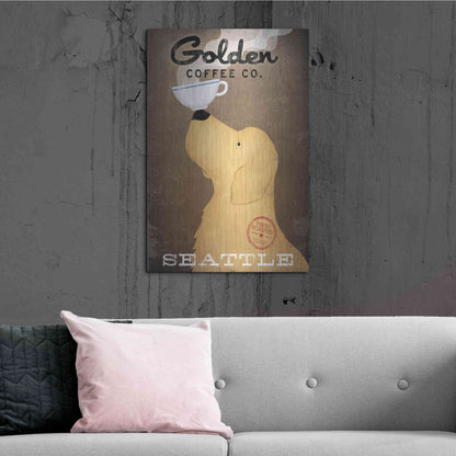 Luxe Metal Art 'Golden Coffee Co' by Ryan Fowler, Metal Wall Art,24x36