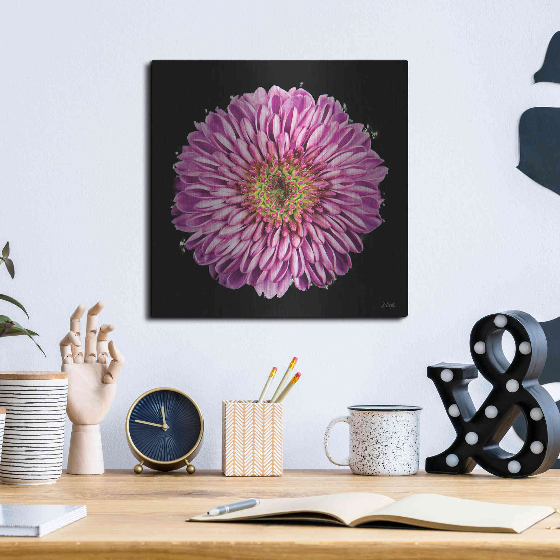 Luxe Metal Art 'Purple Gradient' by Donnie Quillen, Metal Wall Art,12x12