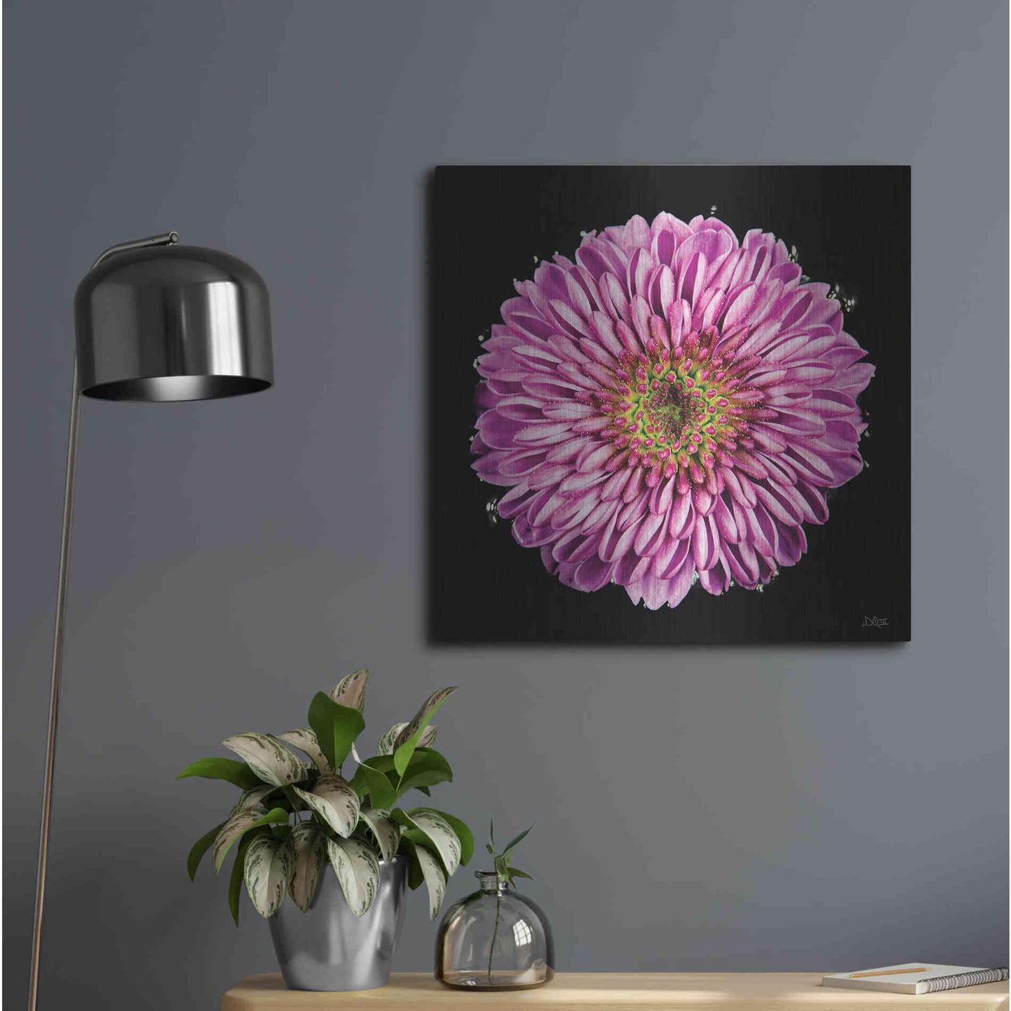 Luxe Metal Art 'Purple Gradient' by Donnie Quillen, Metal Wall Art,24x24