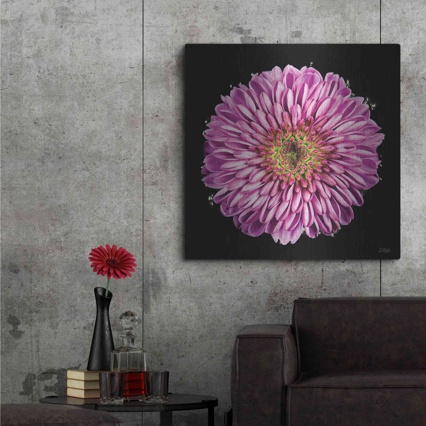 Luxe Metal Art 'Purple Gradient' by Donnie Quillen, Metal Wall Art,36x36