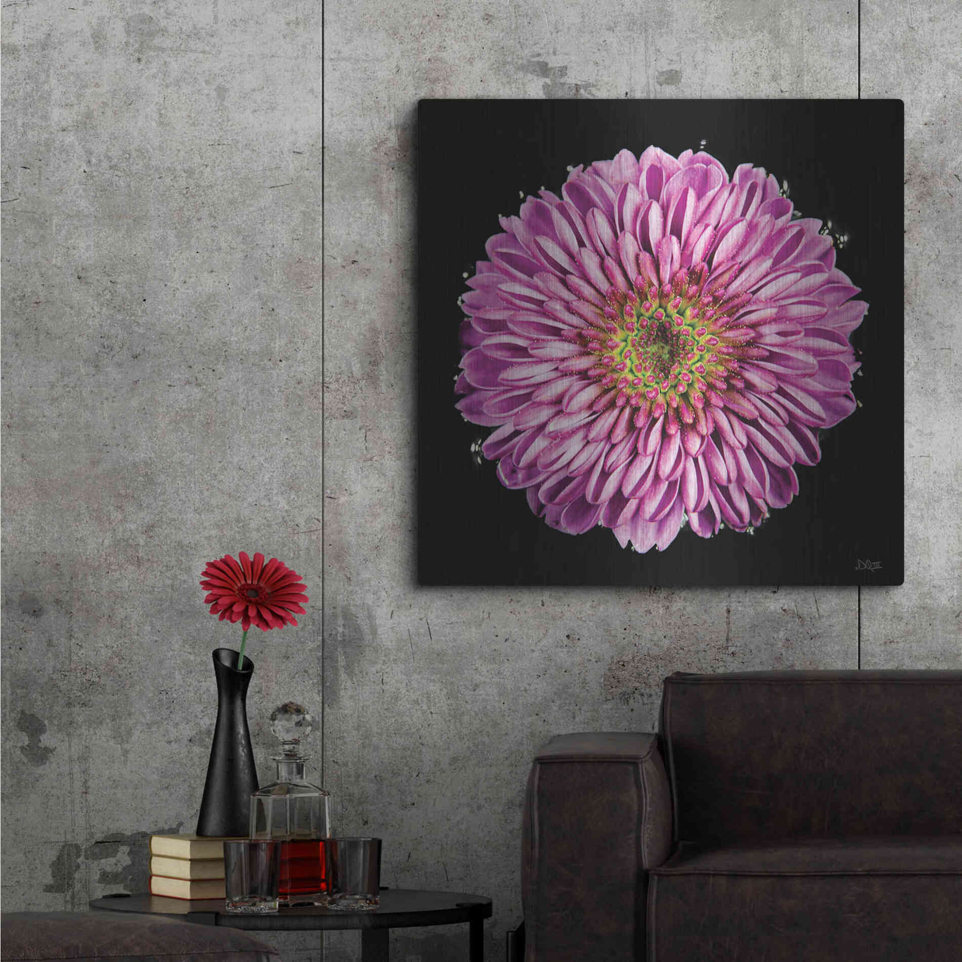 Luxe Metal Art 'Purple Gradient' by Donnie Quillen, Metal Wall Art,36x36