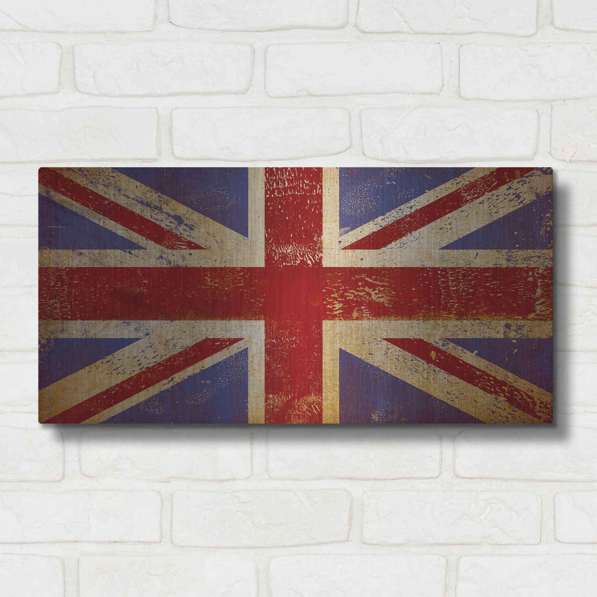 Luxe Metal Art 'Union Jack' by Ryan Fowler, Metal Wall Art,24x12