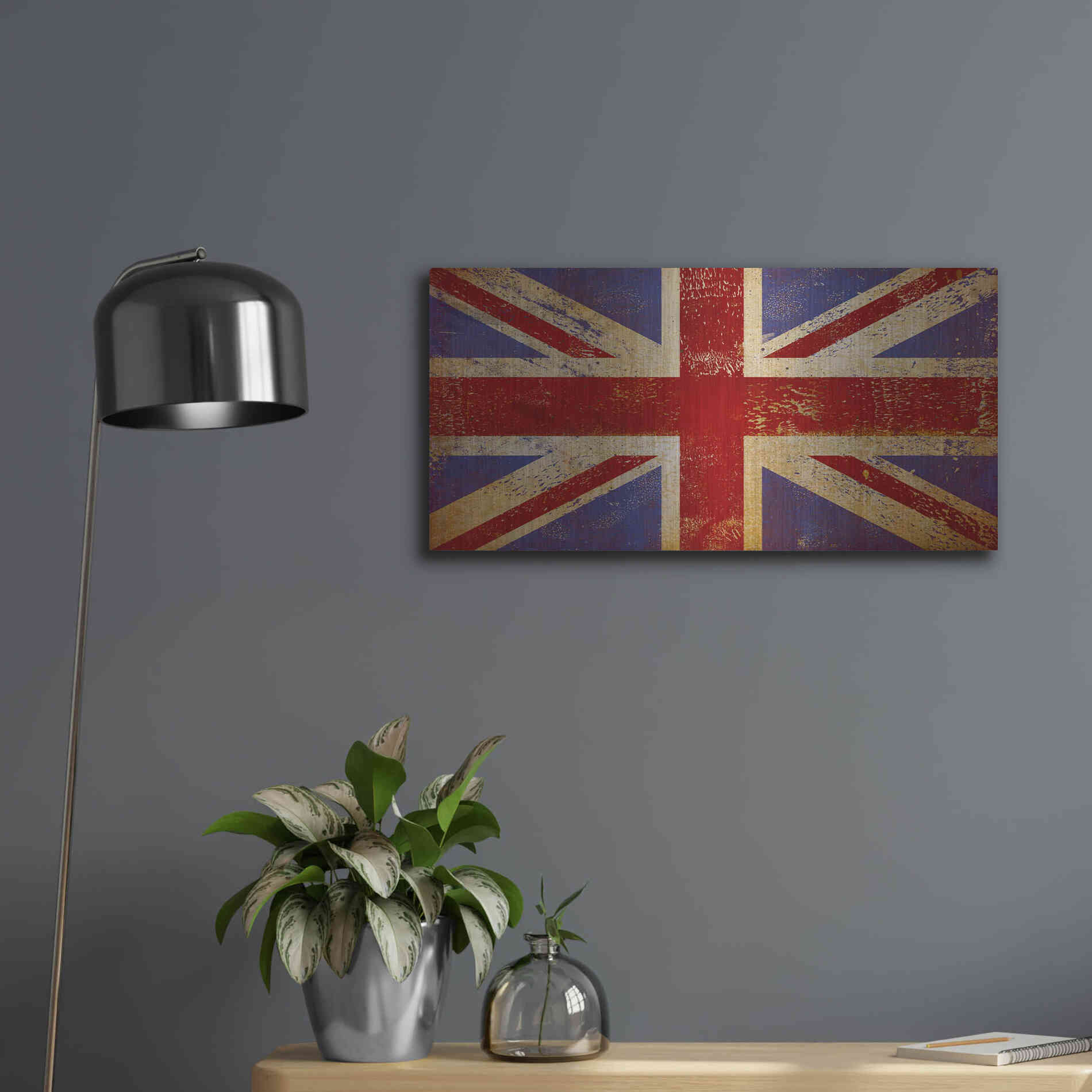 Luxe Metal Art 'Union Jack' by Ryan Fowler, Metal Wall Art,24x12
