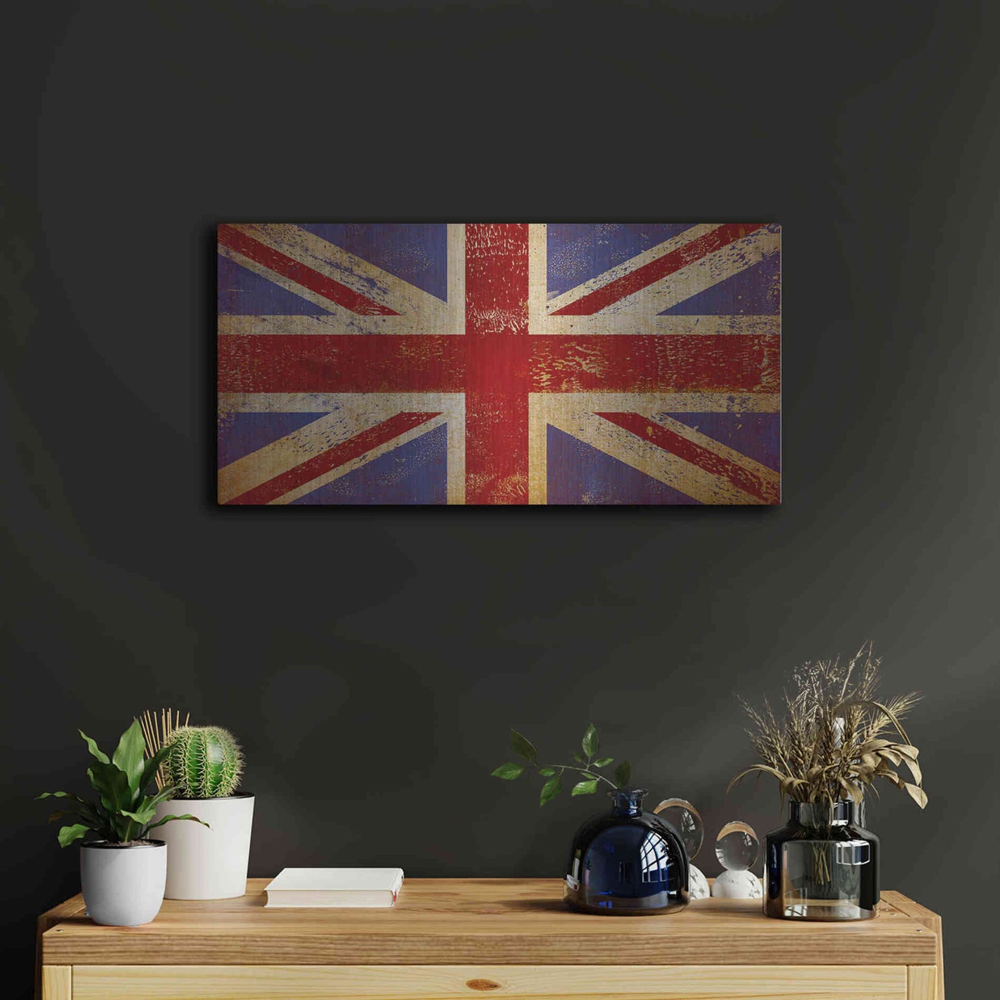 Luxe Metal Art 'Union Jack' by Ryan Fowler, Metal Wall Art,24x12