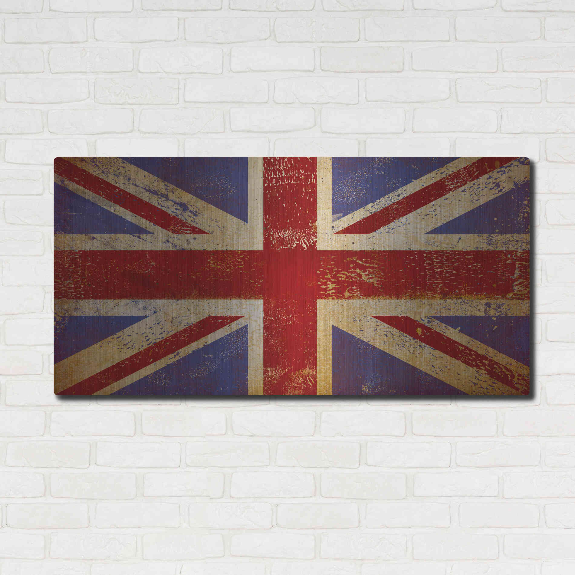 Luxe Metal Art 'Union Jack' by Ryan Fowler, Metal Wall Art,48x24
