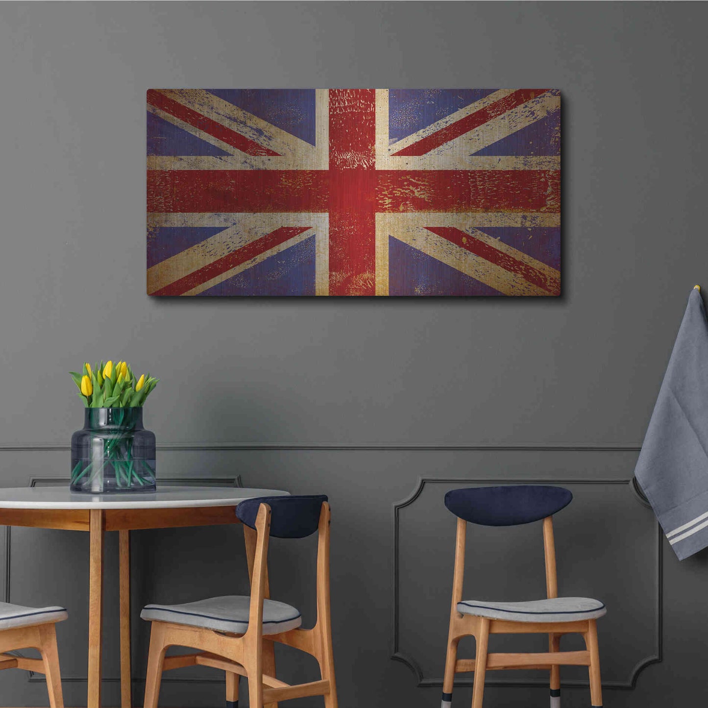 Luxe Metal Art 'Union Jack' by Ryan Fowler, Metal Wall Art,48x24