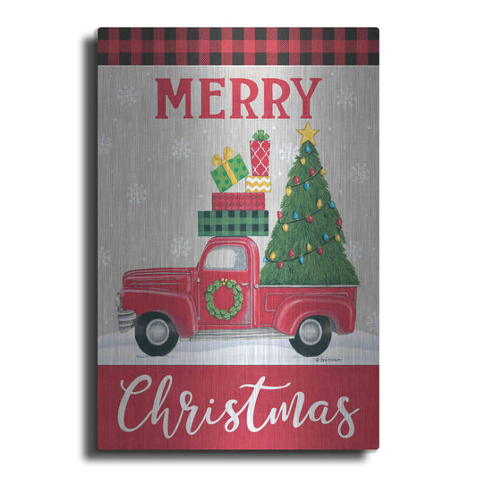 Luxe Metal Art 'Christmas Tree Truck' by Deb Strain, Metal Wall Art