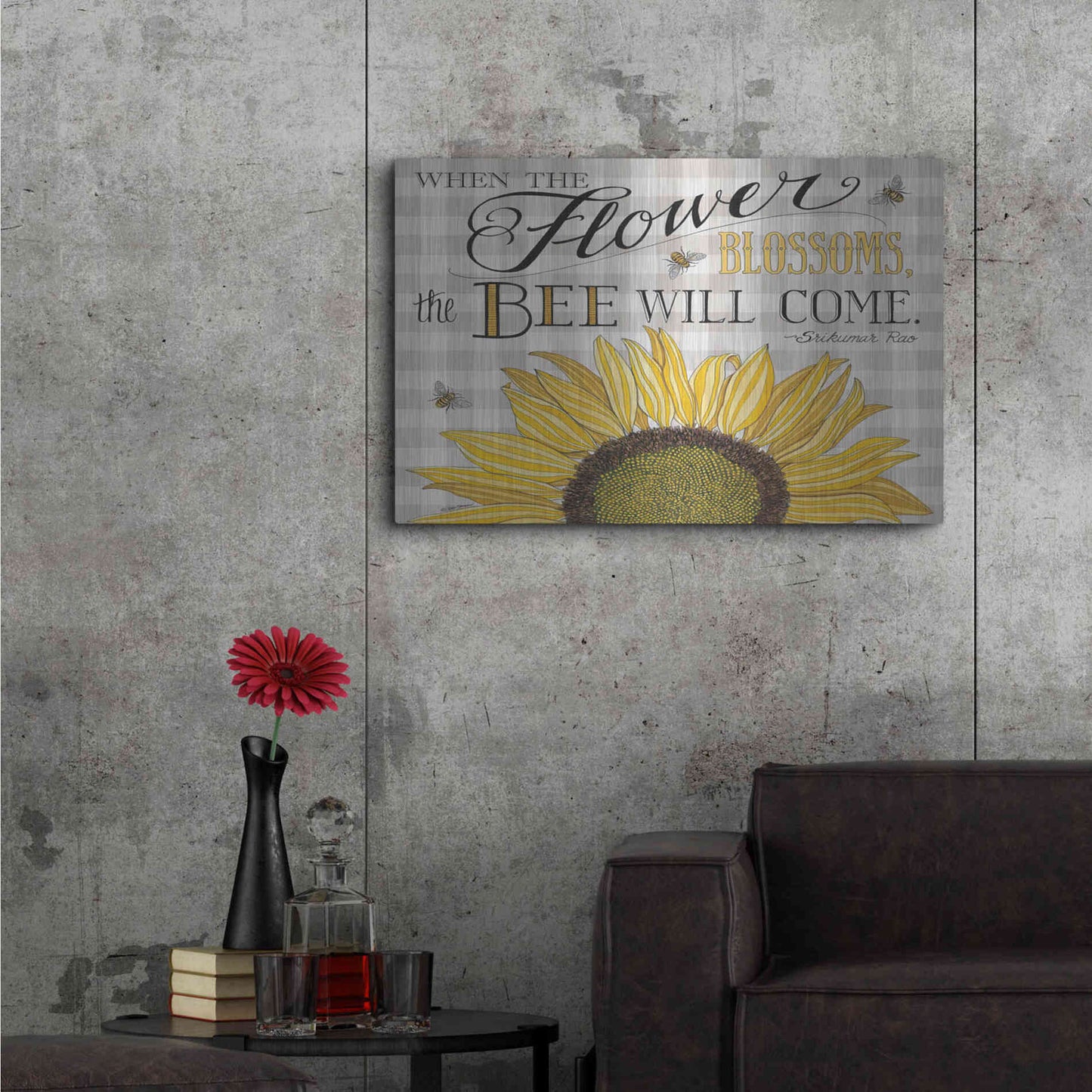 Luxe Metal Art 'When the Flower Blossoms' by Deb Strain, Metal Wall Art,36x24