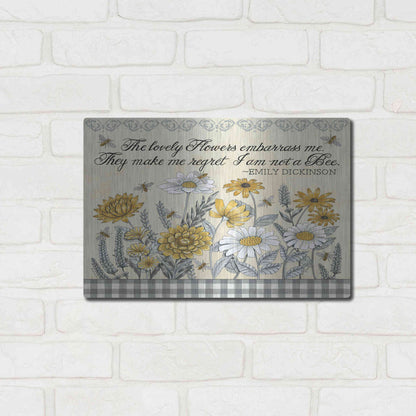 Luxe Metal Art 'Make Me Regret I am Not a Bee' by Deb Strain, Metal Wall Art,16x12