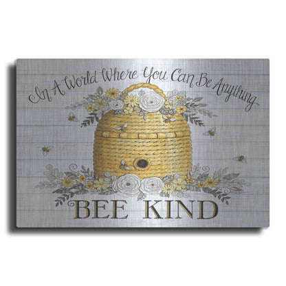 Luxe Metal Art 'Bee Kind Bee Hive' by Deb Strain, Metal Wall Art