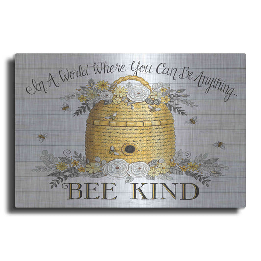 Luxe Metal Art 'Bee Kind Bee Hive' by Deb Strain, Metal Wall Art