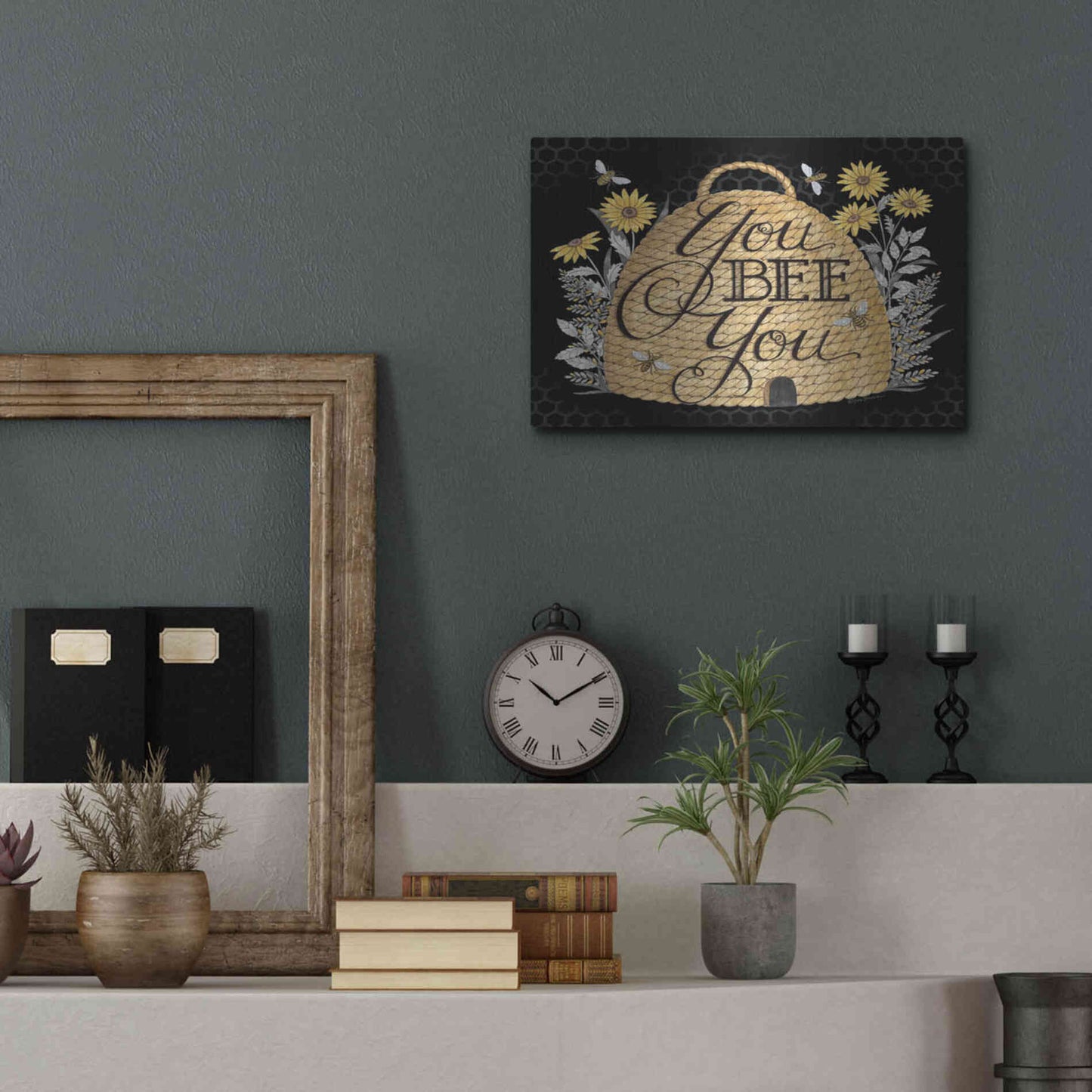 Luxe Metal Art 'You Bee You' by Deb Strain, Metal Wall Art,16x12