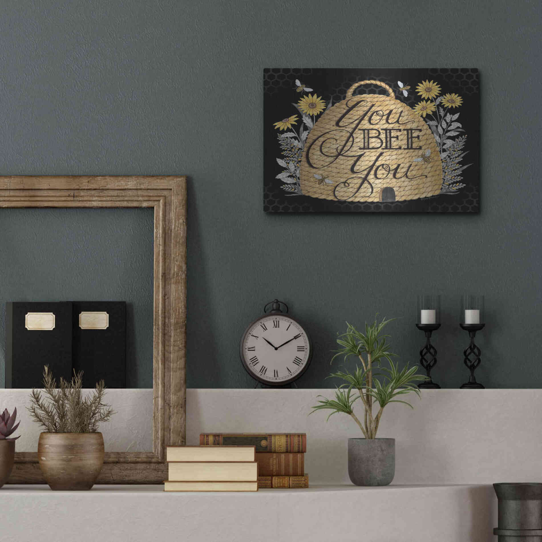 Luxe Metal Art 'You Bee You' by Deb Strain, Metal Wall Art,16x12