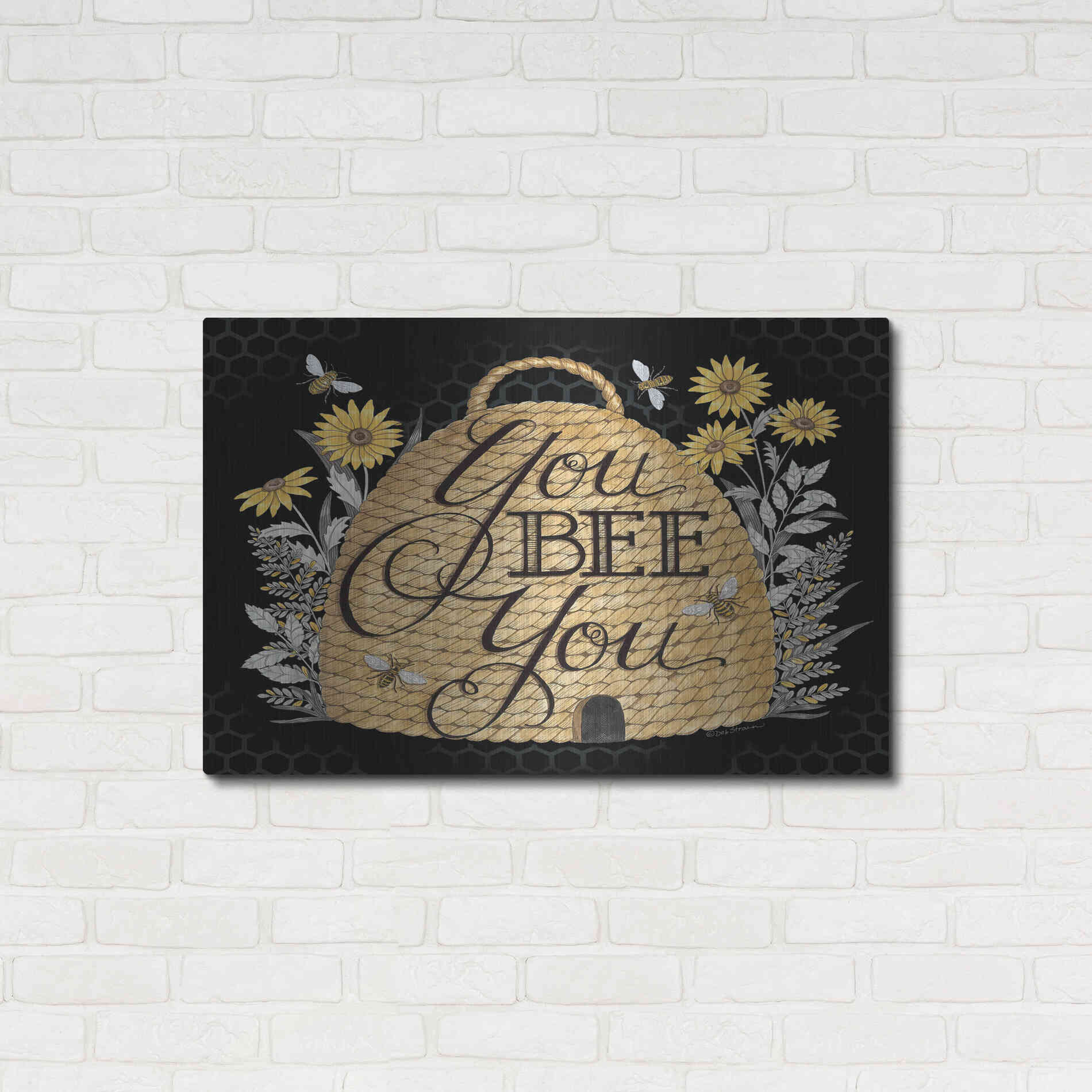 Luxe Metal Art 'You Bee You' by Deb Strain, Metal Wall Art,36x24