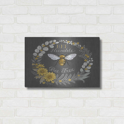 Luxe Metal Art 'Bee Humble, Bee True' by Deb Strain, Metal Wall Art,24x16