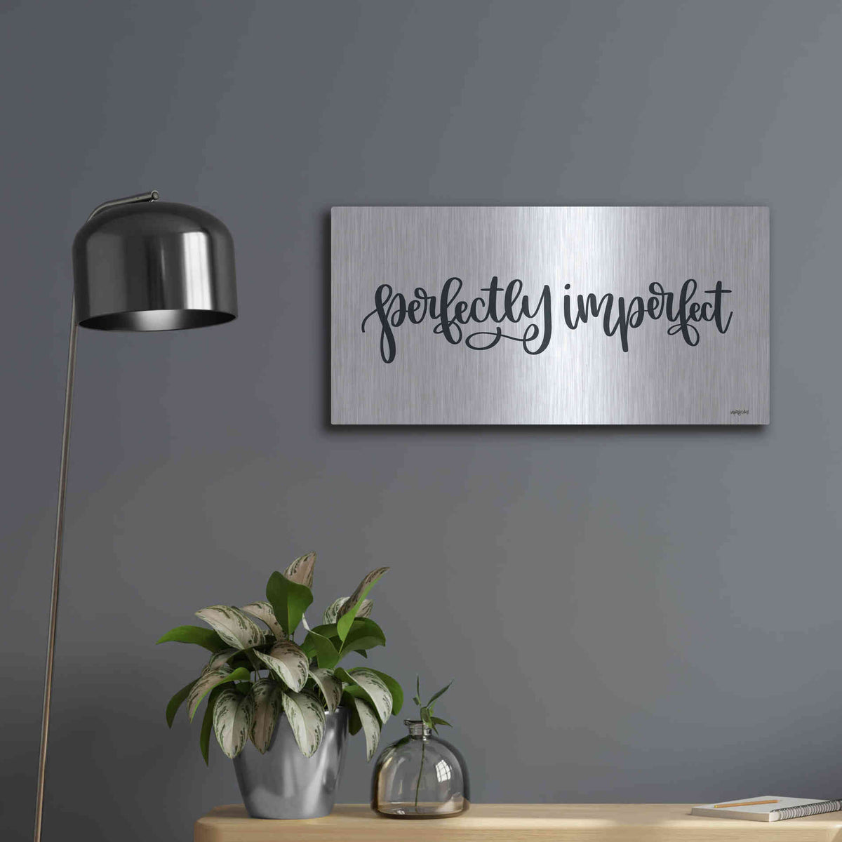 Luxe Metal Art 'Perfectly Imperfect ' by Imperfect Dust, Metal Wall Art,24x12