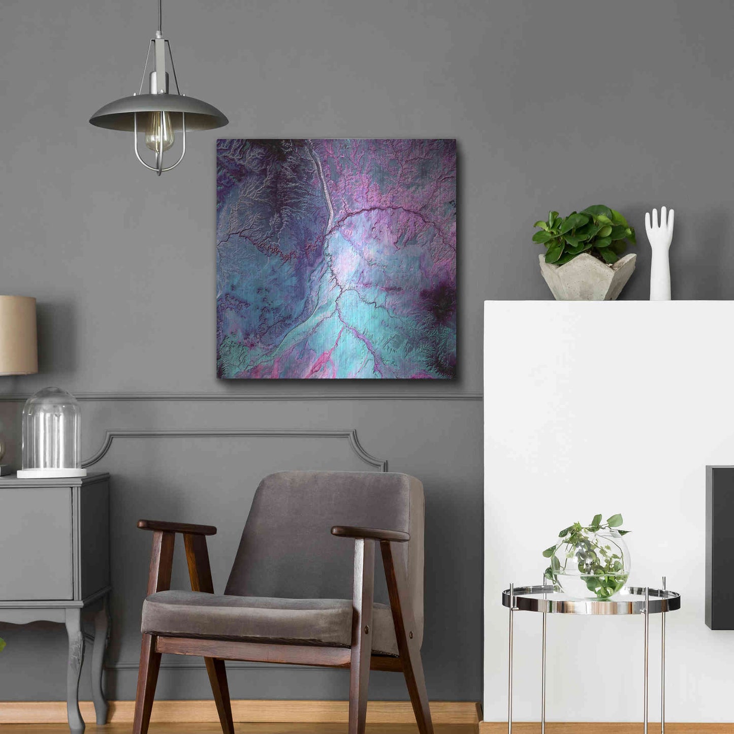 Luxe Metal Art 'Earth As Art: Cloud Lightning' Metal Wall Art,24x24