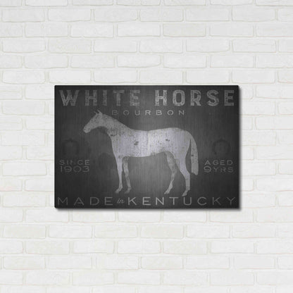 Luxe Metal Art 'White Horse with Words' by Ryan Fowler, Metal Wall Art,36x24