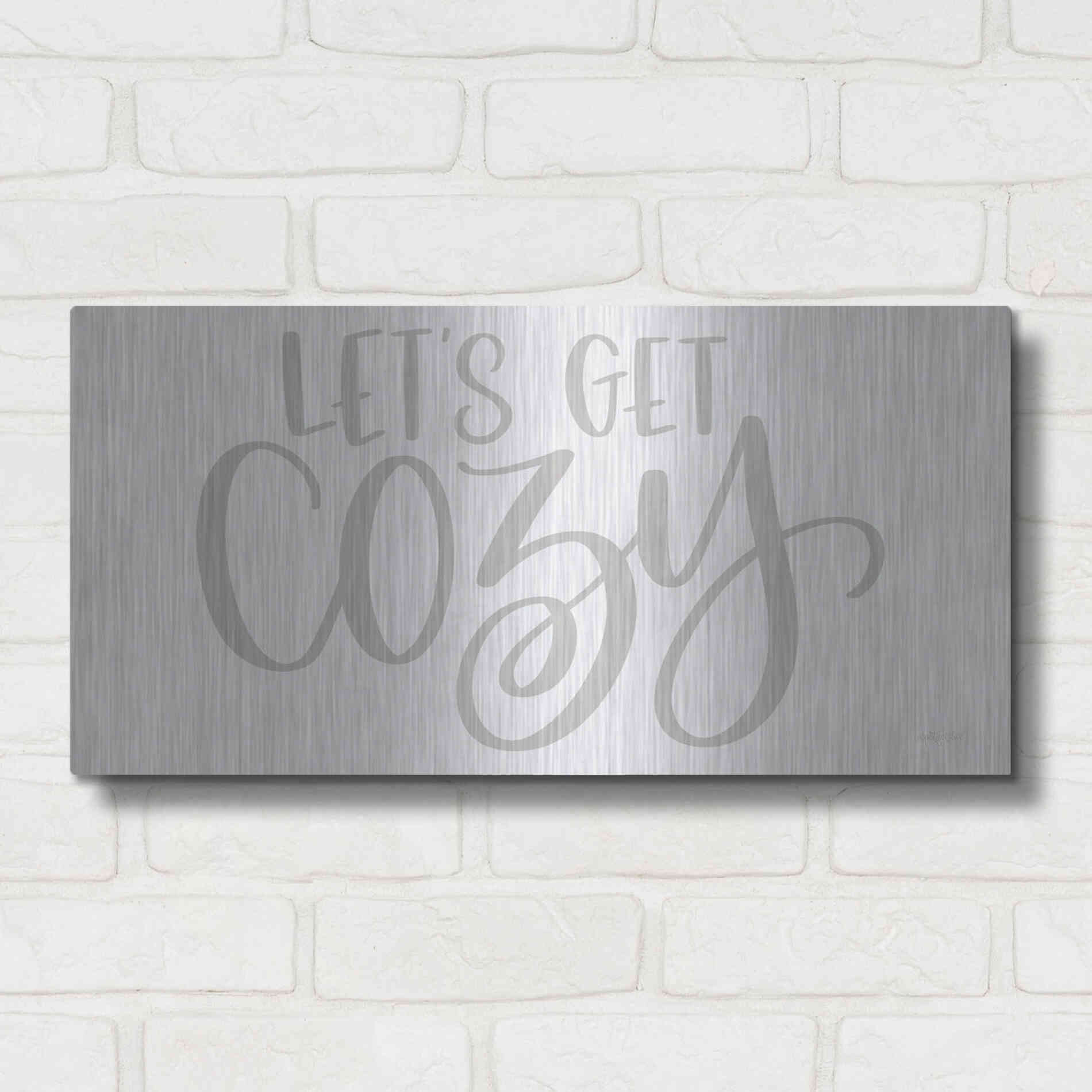 Luxe Metal Art 'Let's Get Cozy ' by Imperfect Dust, Metal Wall Art,24x12