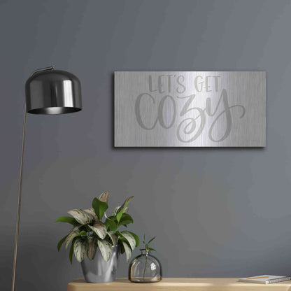 Luxe Metal Art 'Let's Get Cozy ' by Imperfect Dust, Metal Wall Art,24x12