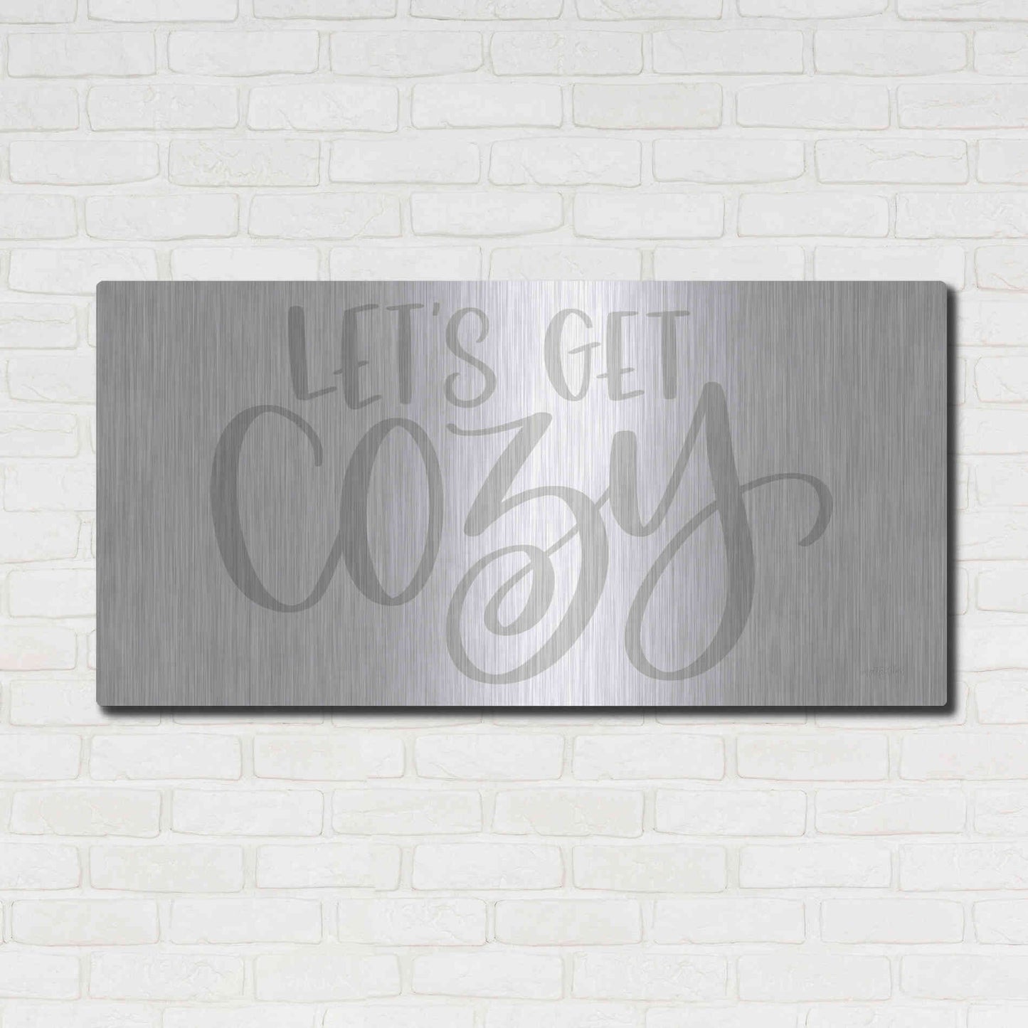 Luxe Metal Art 'Let's Get Cozy ' by Imperfect Dust, Metal Wall Art,48x24