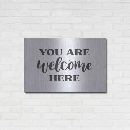Luxe Metal Art 'You Are Welcome Here ' by Imperfect Dust, Metal Wall Art,36x24