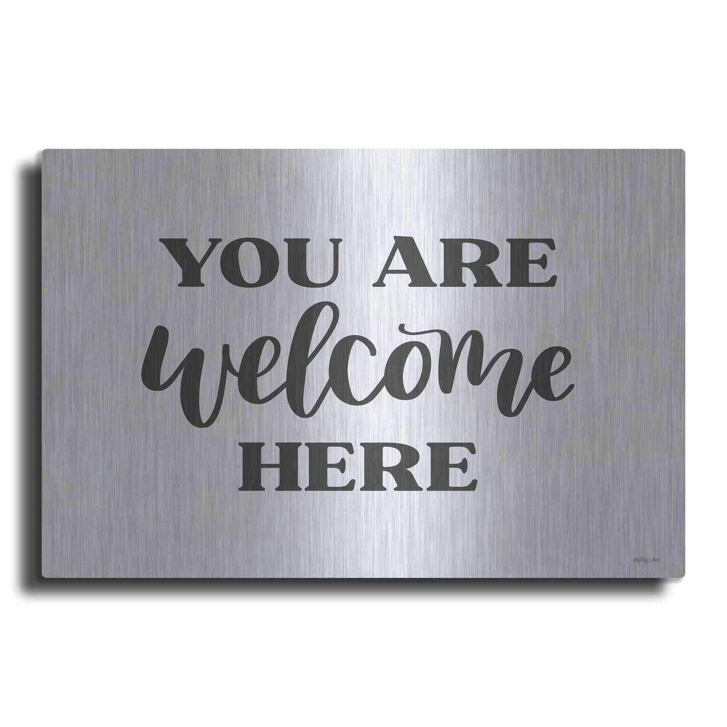 Luxe Metal Art 'You Are Welcome Here ' by Imperfect Dust, Metal Wall Art