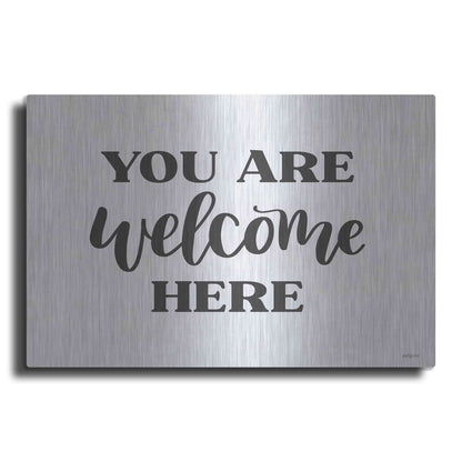 Luxe Metal Art 'You Are Welcome Here ' by Imperfect Dust, Metal Wall Art