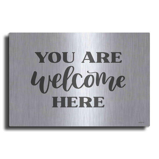 Luxe Metal Art 'You Are Welcome Here ' by Imperfect Dust, Metal Wall Art