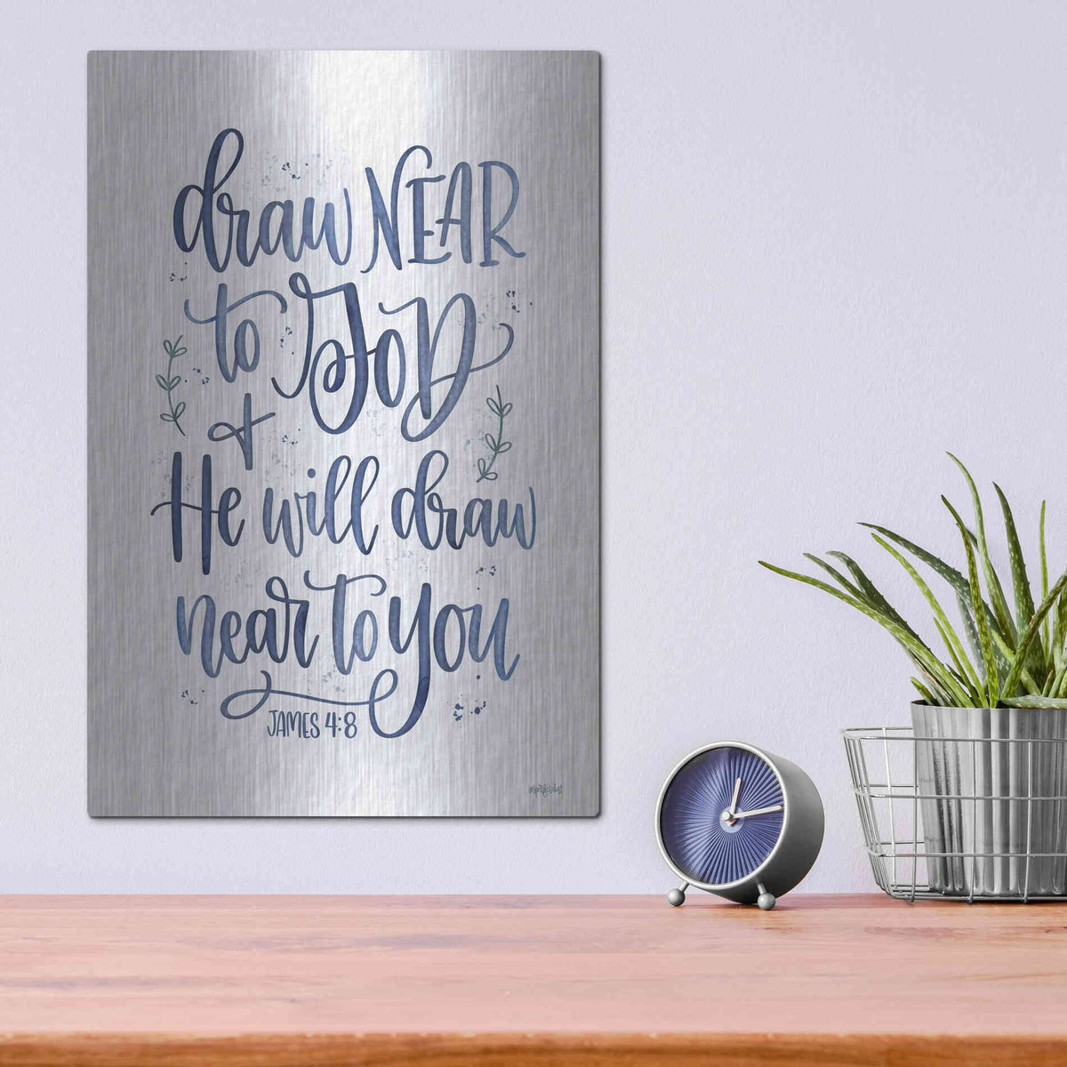 Luxe Metal Art 'Draw Near to God' by Imperfect Dust, Metal Wall Art,12x16