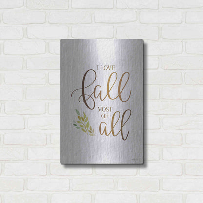 Luxe Metal Art 'I Love Fall Most of All' by Imperfect Dust, Metal Wall Art,16x24