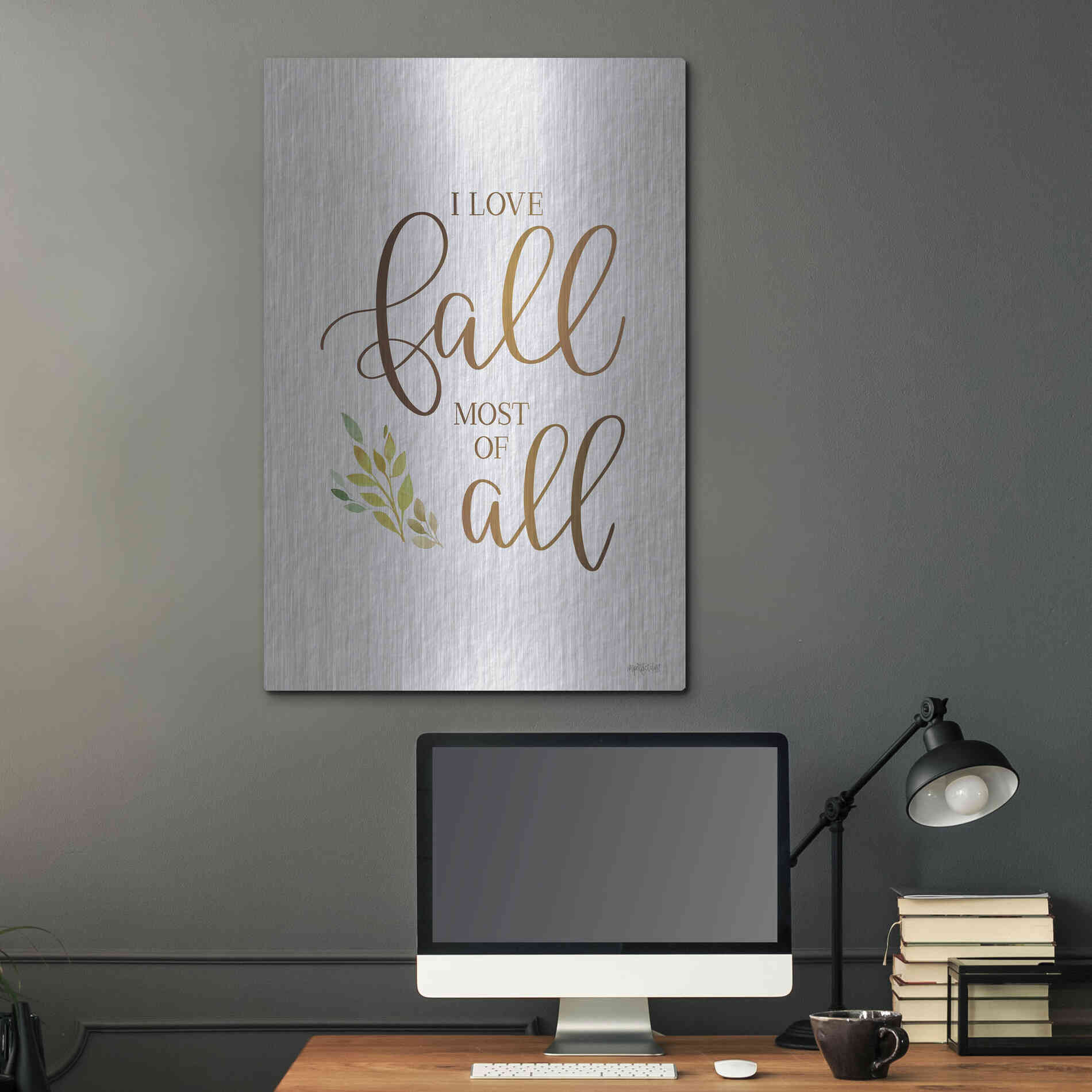 Luxe Metal Art 'I Love Fall Most of All' by Imperfect Dust, Metal Wall Art,24x36