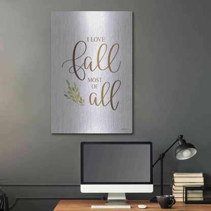 Luxe Metal Art 'I Love Fall Most of All' by Imperfect Dust, Metal Wall Art,24x36