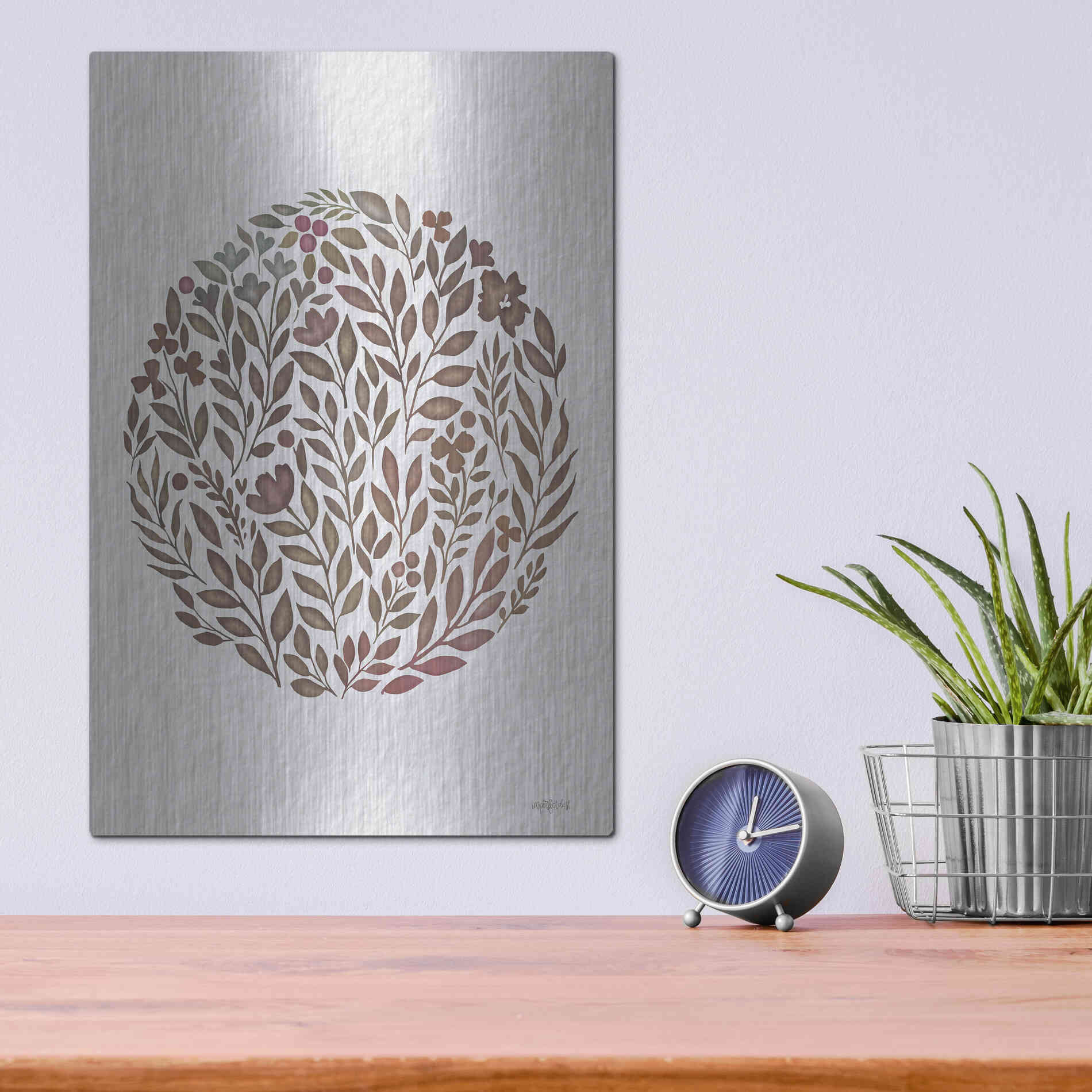 Luxe Metal Art 'Fall Florals' by Imperfect Dust, Metal Wall Art,12x16