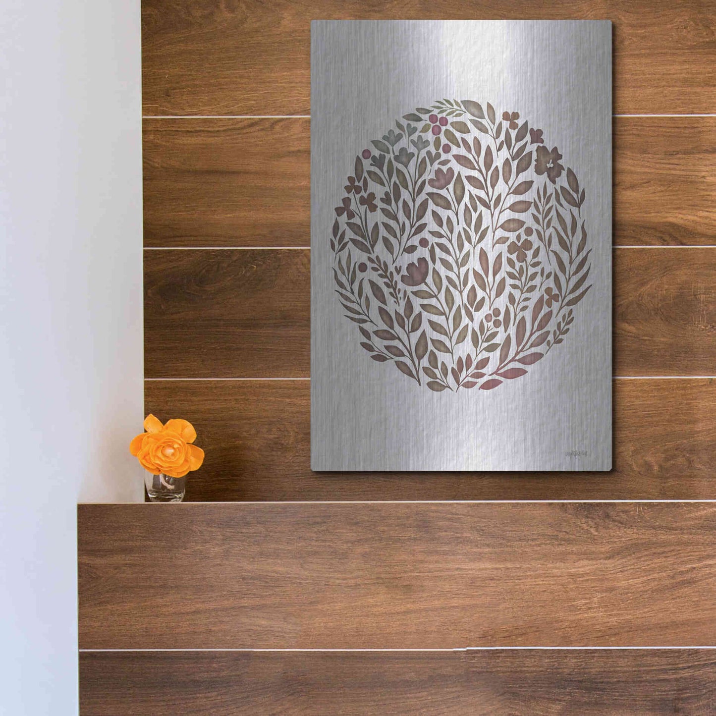 Luxe Metal Art 'Fall Florals' by Imperfect Dust, Metal Wall Art,12x16