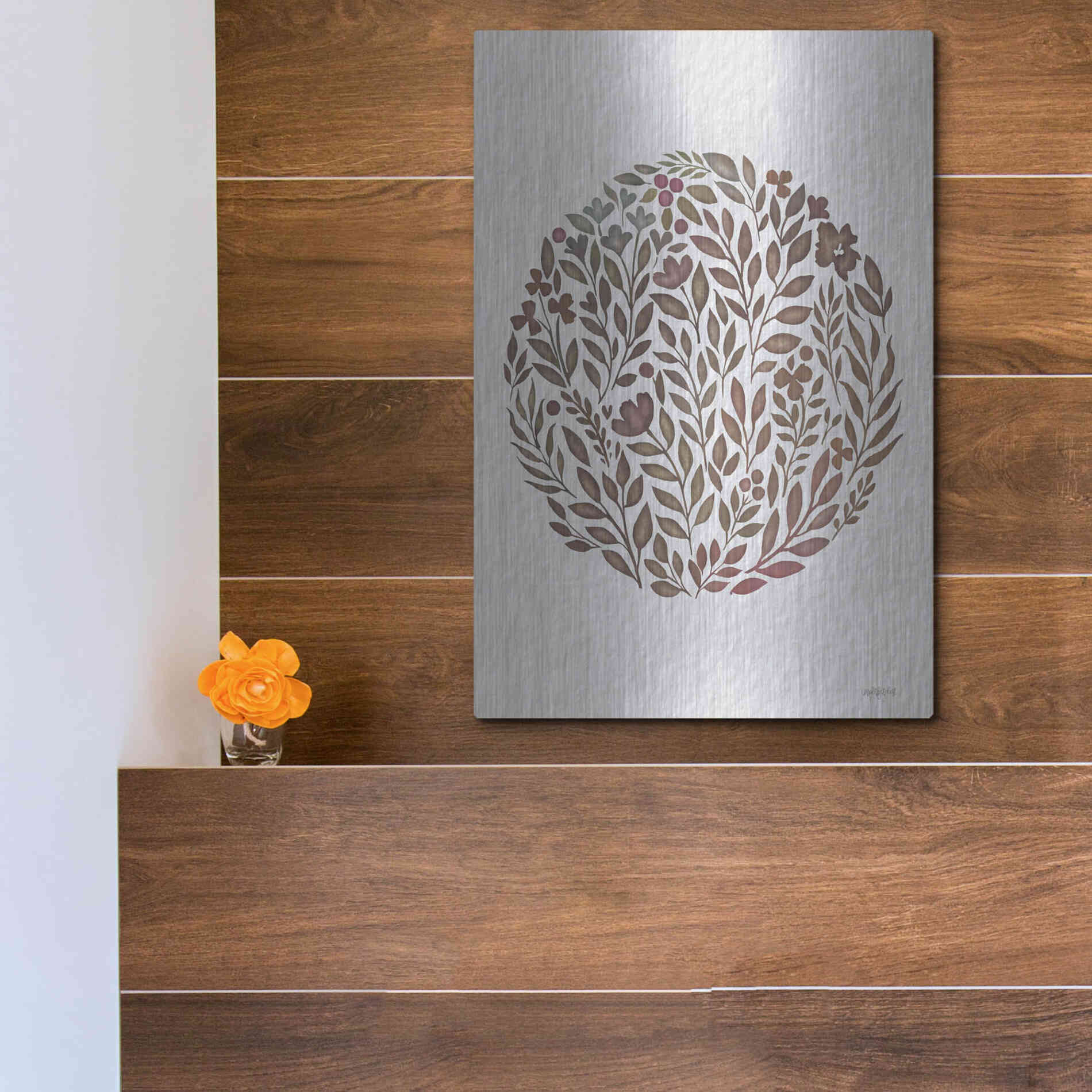 Luxe Metal Art 'Fall Florals' by Imperfect Dust, Metal Wall Art,12x16