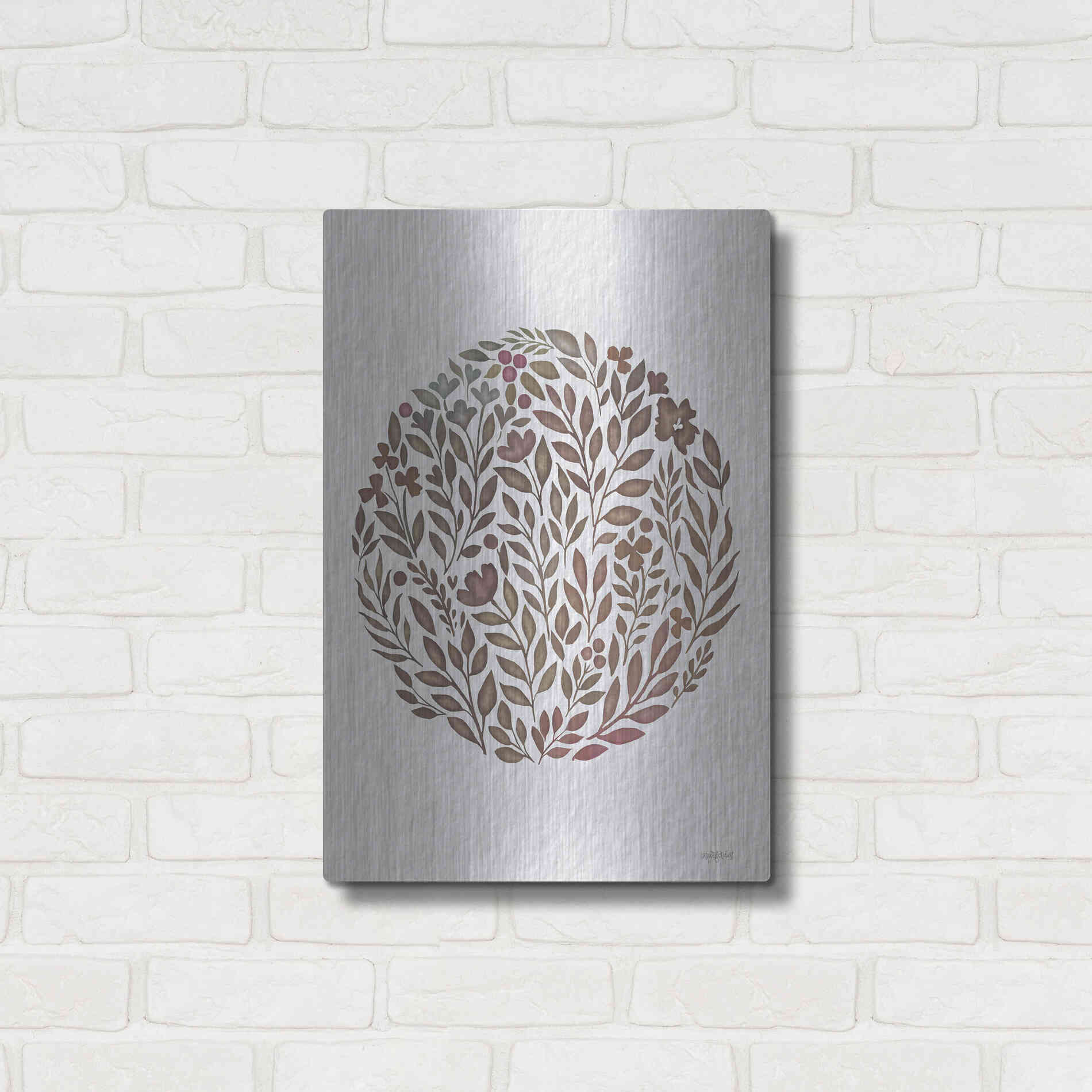 Luxe Metal Art 'Fall Florals' by Imperfect Dust, Metal Wall Art,16x24