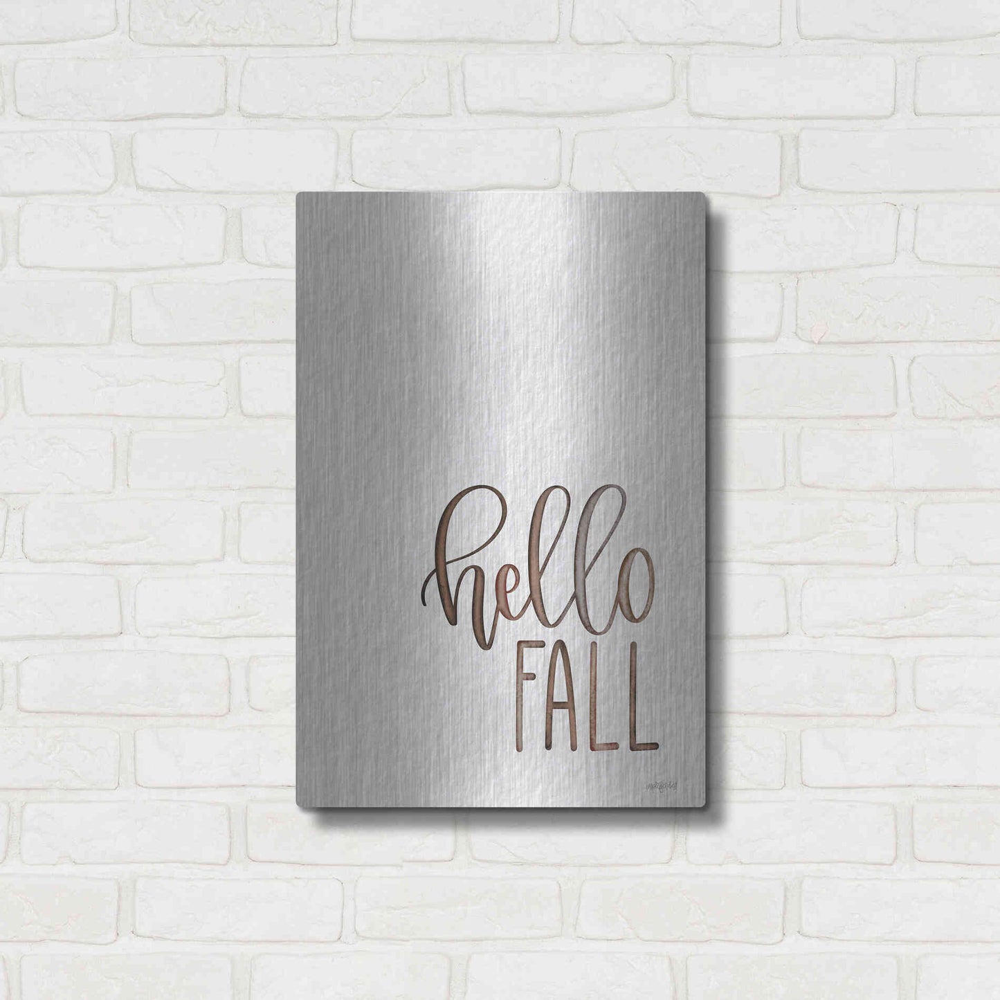 Luxe Metal Art 'Hello Fall 2' by Imperfect Dust, Metal Wall Art,16x24