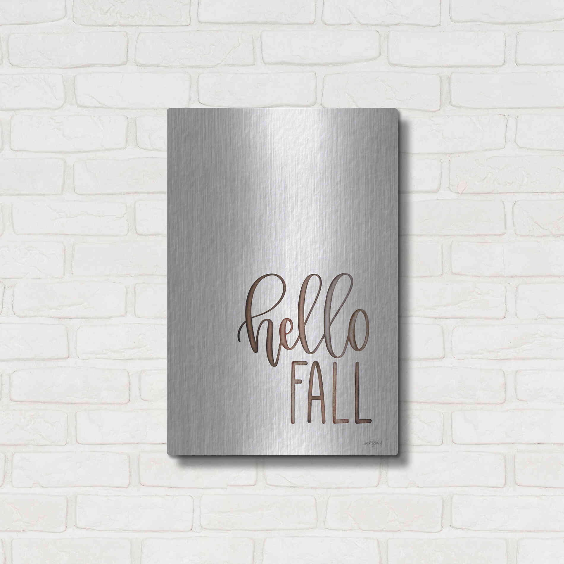 Luxe Metal Art 'Hello Fall 2' by Imperfect Dust, Metal Wall Art,16x24