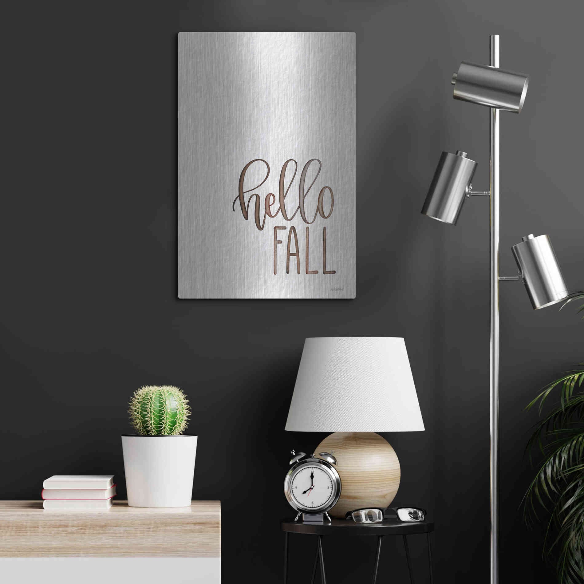 Luxe Metal Art 'Hello Fall 2' by Imperfect Dust, Metal Wall Art,16x24