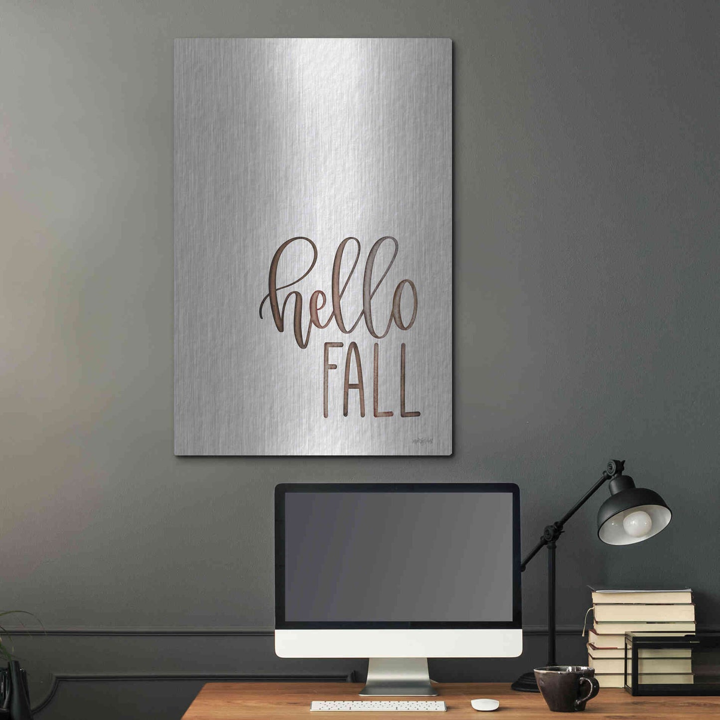 Luxe Metal Art 'Hello Fall 2' by Imperfect Dust, Metal Wall Art,24x36