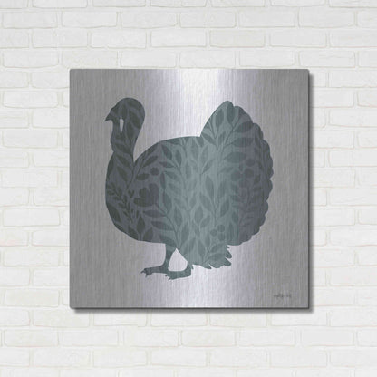 Luxe Metal Art 'Floral Turkey' by Imperfect Dust, Metal Wall Art,36x36