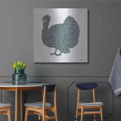 Luxe Metal Art 'Floral Turkey' by Imperfect Dust, Metal Wall Art,36x36