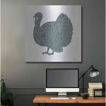 Luxe Metal Art 'Floral Turkey' by Imperfect Dust, Metal Wall Art,36x36