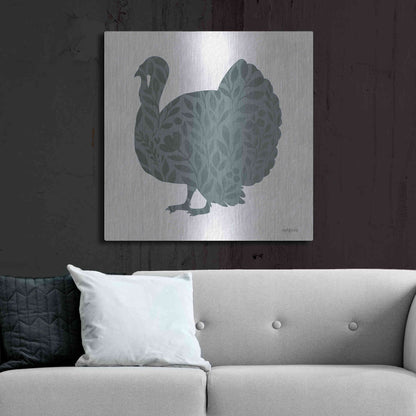 Luxe Metal Art 'Floral Turkey' by Imperfect Dust, Metal Wall Art,36x36