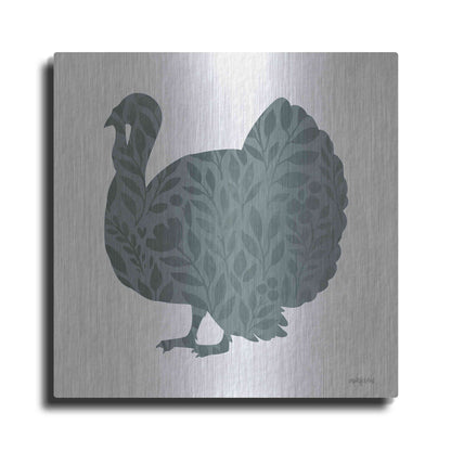 Luxe Metal Art 'Floral Turkey' by Imperfect Dust, Metal Wall Art