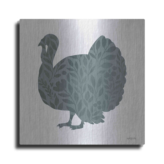 Luxe Metal Art 'Floral Turkey' by Imperfect Dust, Metal Wall Art